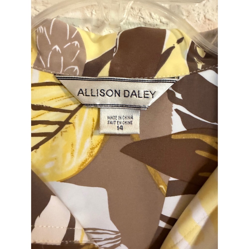 Allison Daley Womens Size 14 Abstract Botanical Button Front Jacket Boho - Picture 3 of 10